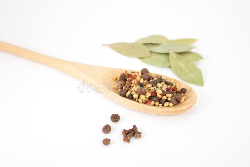 Spices mixed over the spoon
