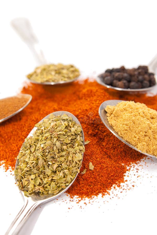 Spices on spoons