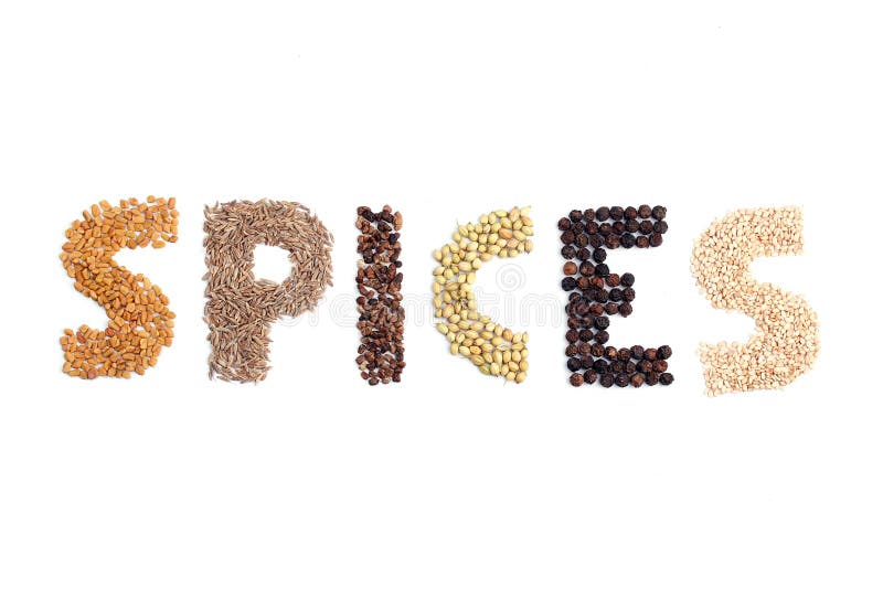 Spices Word Formed Using Spices Stock Photo Image of isolated, garam