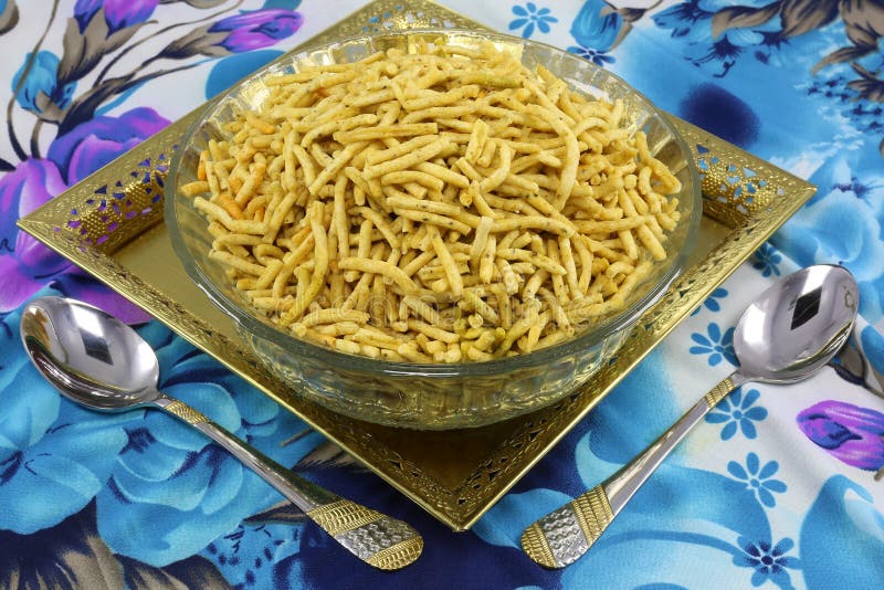 SPICEY RATLAMI SEV NAMKEEN przekąski SMAŻYĆ fotografia stock SPICEY RATLAMI SEV NAMKEEN przekąski SMAŻYĆ fotografia stock