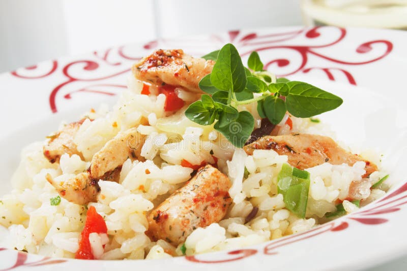 Spicy Asian Chicken with Rice Stock Image Image of rice, chinese