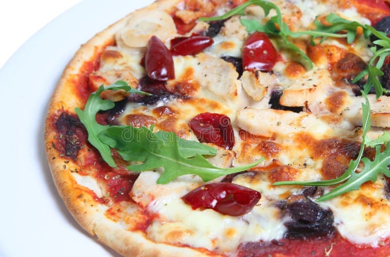 Spicy Chicken Pizza royalty free stock images Spicy Chicken Pizza royalty free stock images