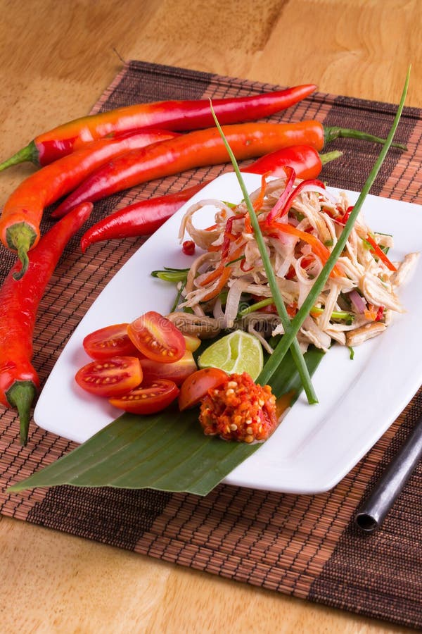 Spicy Chicken Salad, Thai Food. Stock Image Image of mince, meat