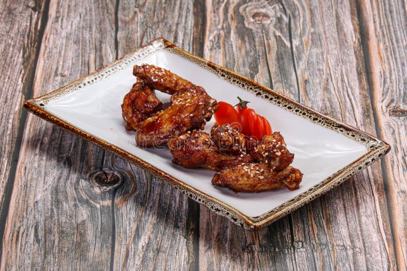 Spicy Chicken Wings in Barbecue Sauce Stock Photo Image of fried
