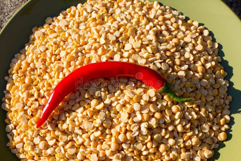 Spicy Chili Pepper in a Dish with Peas Stock Photo Image of aromatic, meat 67673394