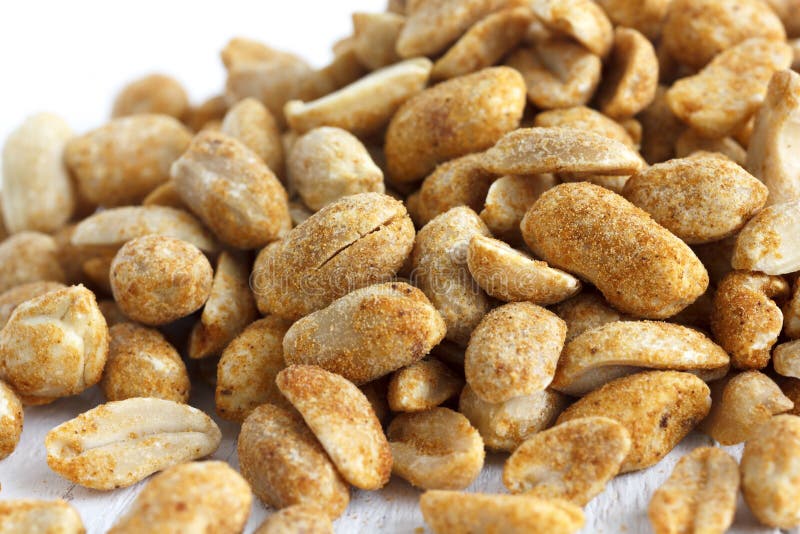 Spicy Dry Roasted Peanuts Detail in Perspective. Stock Image Image of