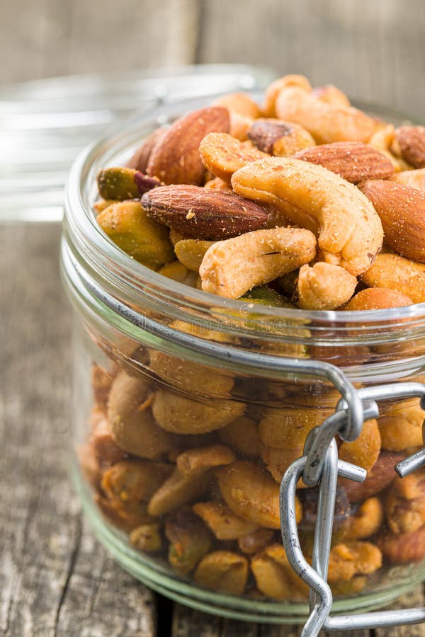 Spicy Flavoured Nuts. Mix of Nuts Stock Photo Image of food, natural