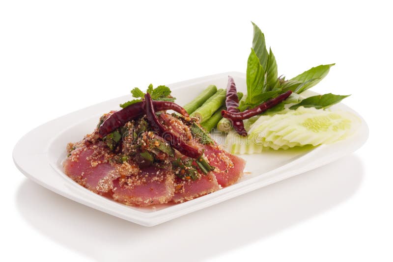 Spicy fresh tuna tataki stock image. Image of akami, bean 42978555