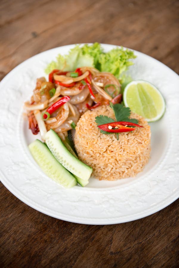 Spicy Fried Rice with Prawn. Stock Image - Image of food, cooking: 68580263