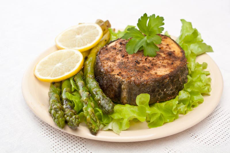 Spicy grilled halibut fish stock image. Image of grilled 41320887