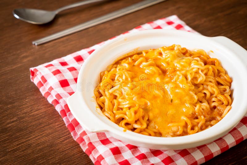 Spicy Instant Noodle with Cheese Stock Image Image of restaurant, korea 232954075