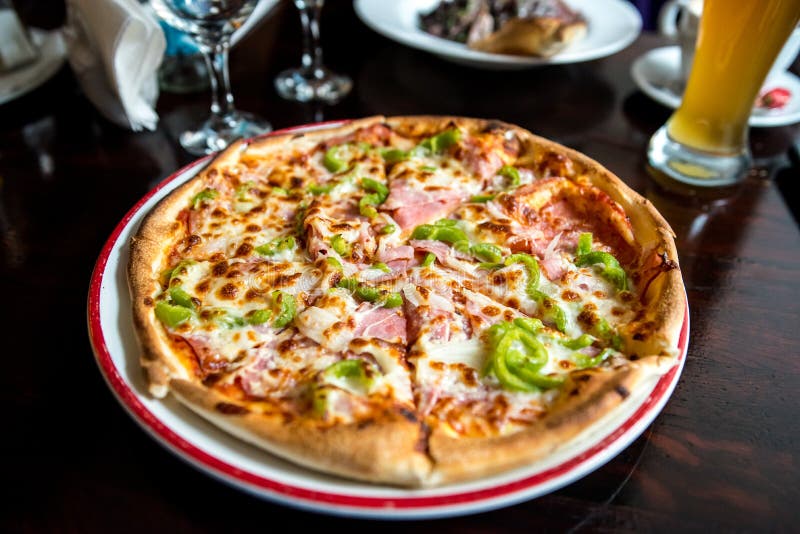 Spicy Pizza with Green Chili Stock Image Image of cheese, spices