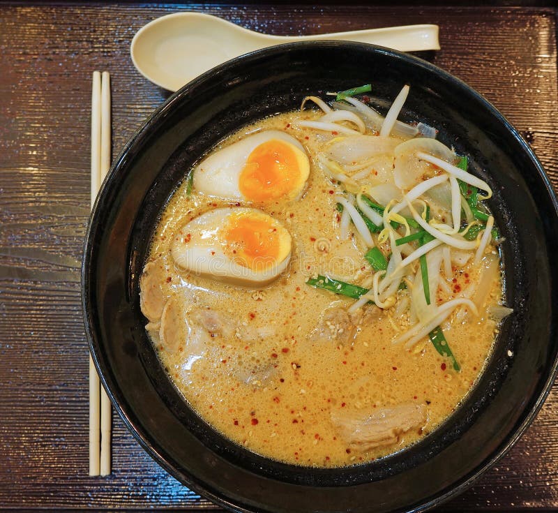 Spicy Ramen with Boiled Egg Stock Image Image of chilli, cooking