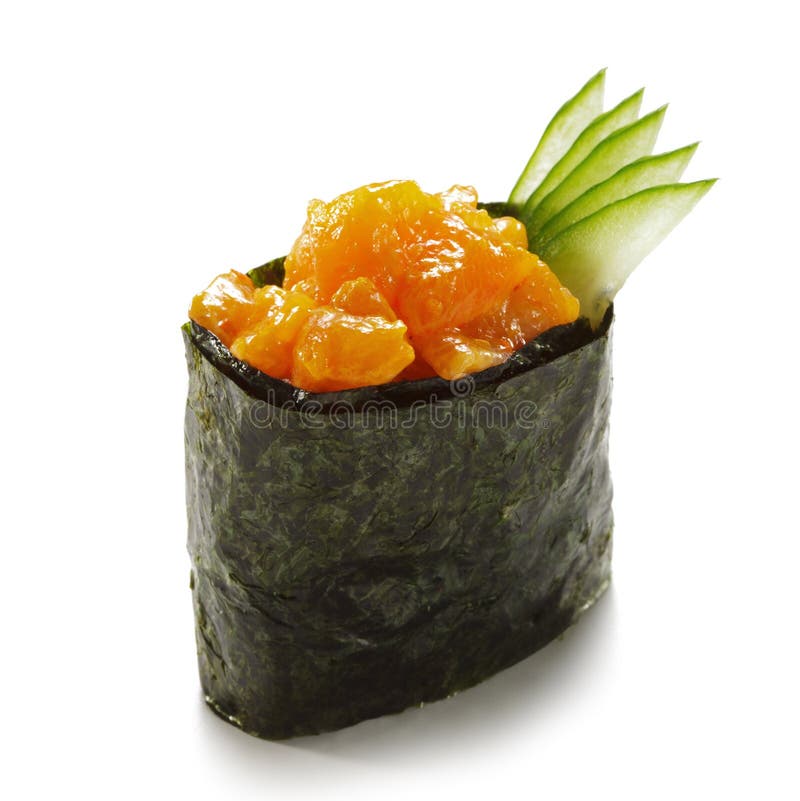 Spicy Salmon Gunkan stock photo. Image of japanese, seafood 11738410
