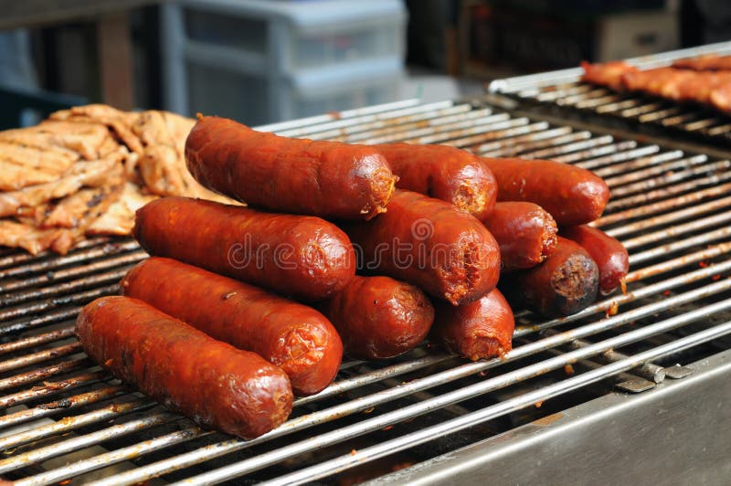 Hot Fresh Spicy Spanish Sausages Stock Image Image of nutritive