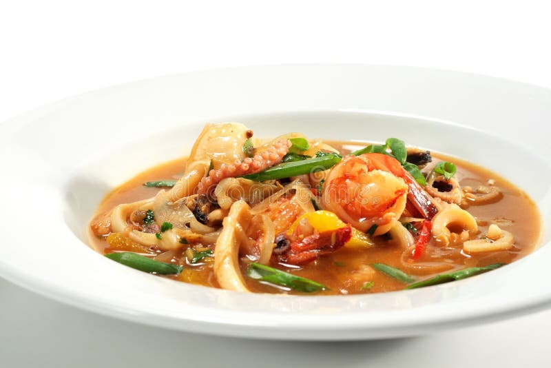 Spicy Thai Seafood Soup stock photo. Image of main, horizontal 7857156