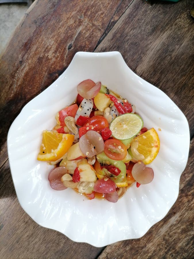 Spicy Thai Style Fruit Salad Stock Photo Image of meat, dessert