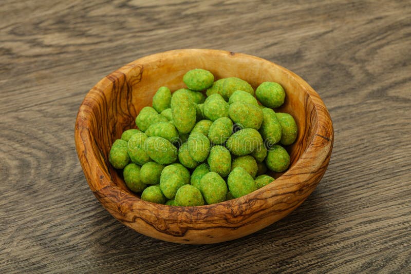 Spicy Wasabi Peanuts in the Bowl Stock Photo Image of nutrition