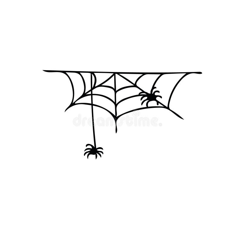 Corner Spider Web In Doodle Style Stock Illustration - Download Image Now -  Spider Web, Computer Graphic, Corner - iStock