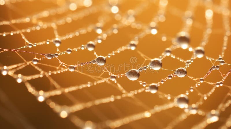 A spider web with water droplets on it, AI vector illustration