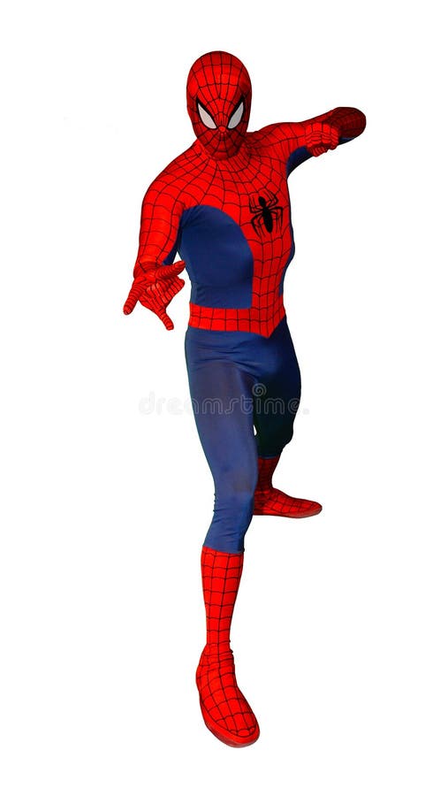 Spiderman Pointant Sa Main Pour Tirer Sur La Toile Image éditorial