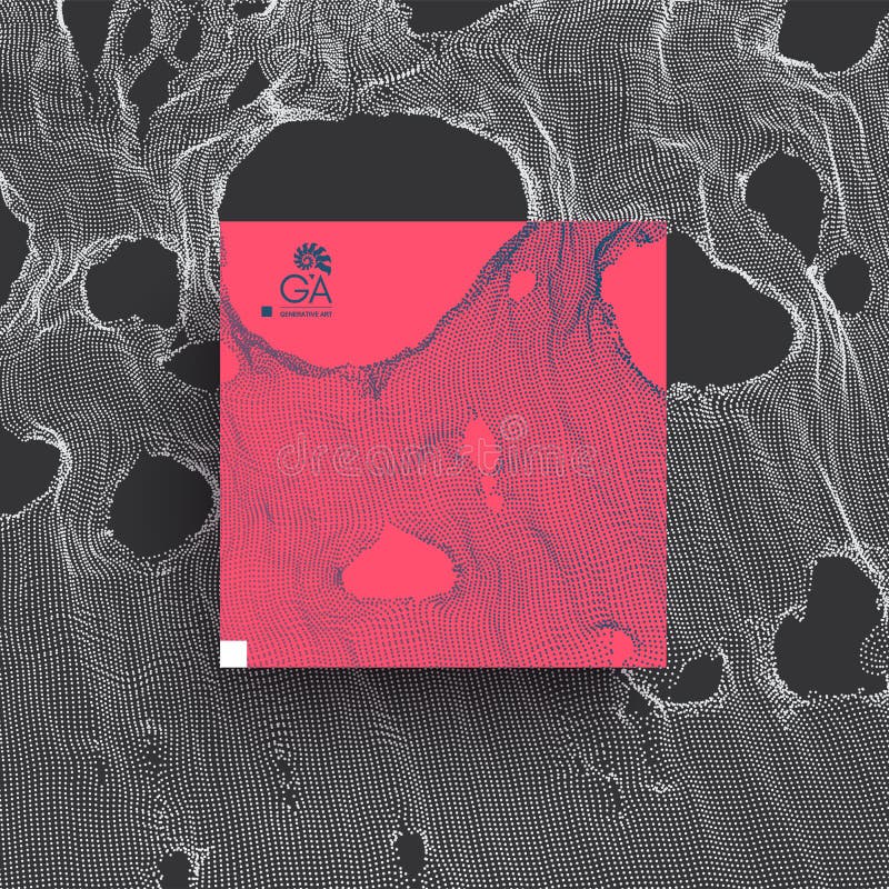 This spiderweb has been broken. Abstract grid background with hole. Array with dynamic particles. Texture. 3D grid surface. vector illustration