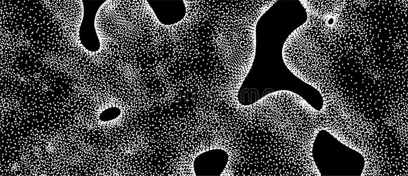 This spiderweb has been broken. Abstract grid background with hole. Array with dynamic particles. Texture. 3D grid surface. stock illustration