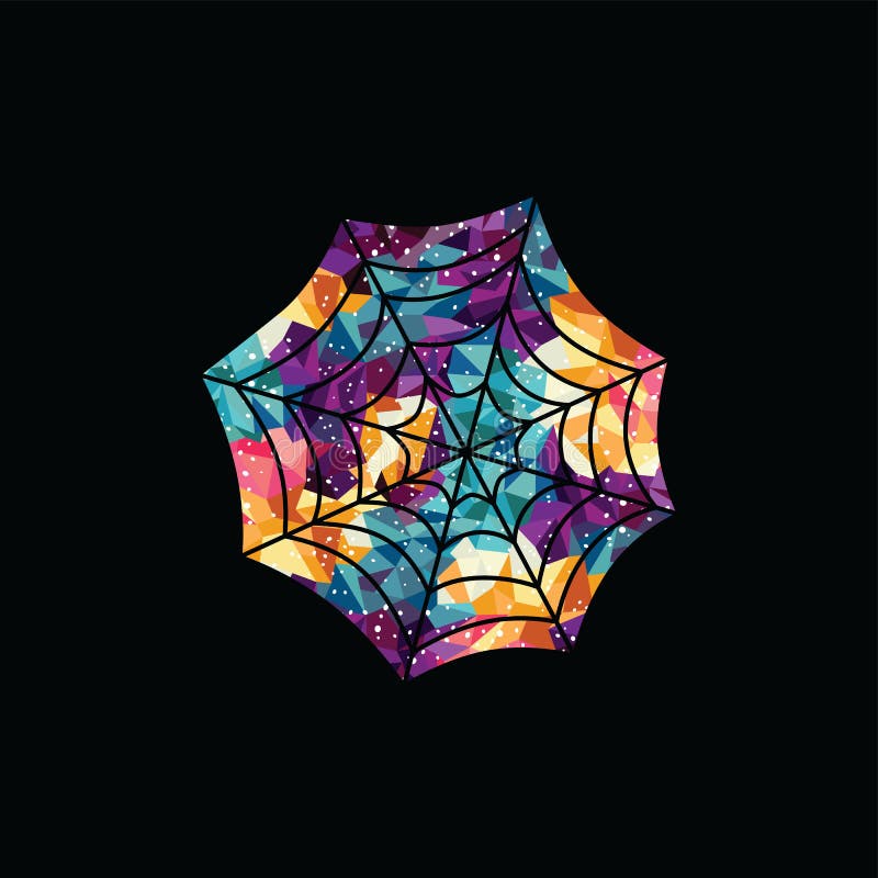 Spiderweb αφηρημένο ζωηρόχρωμο πρότυπο λογότυπων τριγώνων γεωμετρικό logotype διανυσματική απεικόνιση