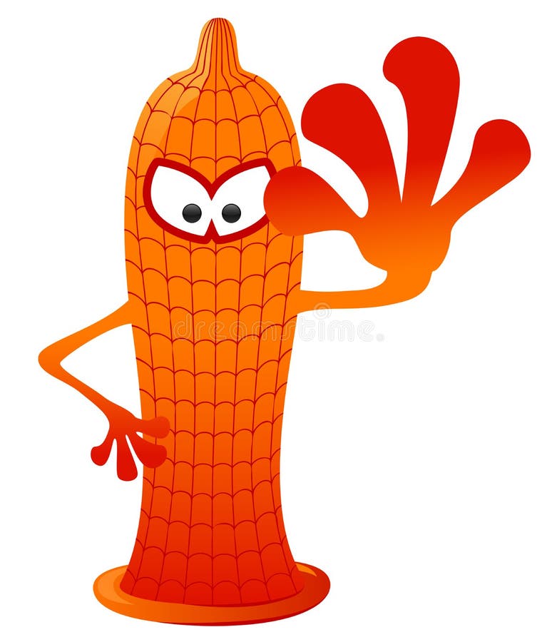 Spidery condom royalty free illustration