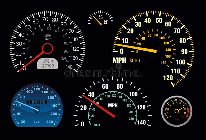 Set of vector speedometer and counter. Set of vector speedometer and counter