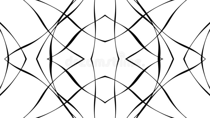 Spiegelte optische schwarze Tinte auf weißem Hintergrund geometrischer Effekt abgerundete Linie abstraktes dynamisches Element. lizenzfreie abbildung