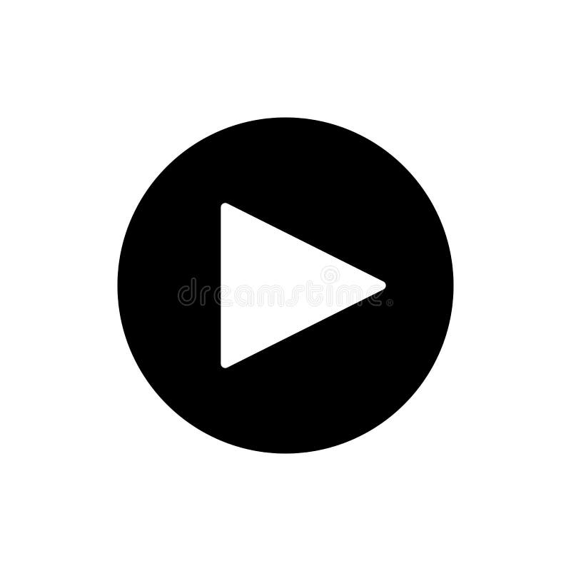 Spiel-Knopf vector die Ikone in der linearen Art lokalisiert auf Weiß Audio- oder Videoikone vektor abbildung