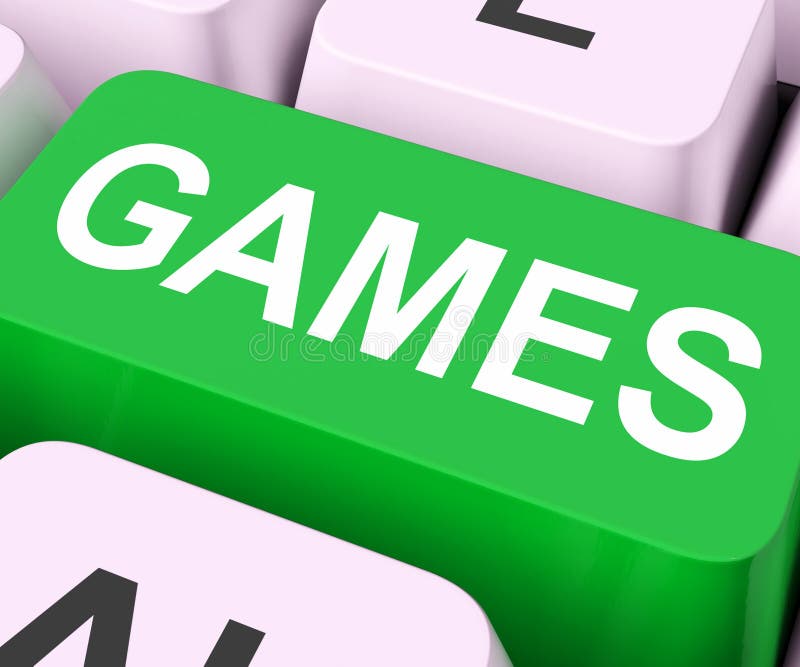 Spiel-Schlüssel zeigt on-line-Spiel oder das Spielen lizenzfreie abbildung