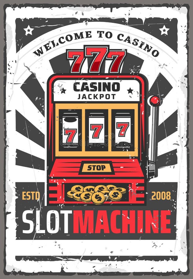 Spielautomat mit Gewinnjackpot 777 Kasinospiel lizenzfreie abbildung