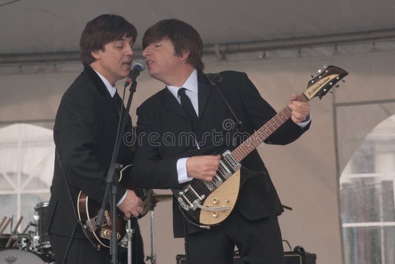 The lennon mccarthney duo recreated on stage by the impersonator, the beatles replay. The lennon mccarthney duo recreated on stage by the impersonator, the beatles replay