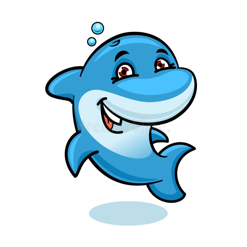 Spielerische Karikatur blauer Delphin atlantischen Bottlenose lizenzfreie abbildung Spielerische Karikatur blauer Delphin atlantischen Bottlenose lizenzfreie abbildung