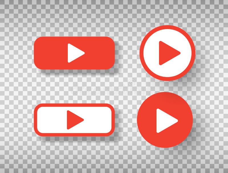 Spielknopf-Ikonensatz lokalisiert auf transparentem Hintergrund Social Media-Symbol Entwurfsschablone f? r Netz, Apps Vektor stock abbildung