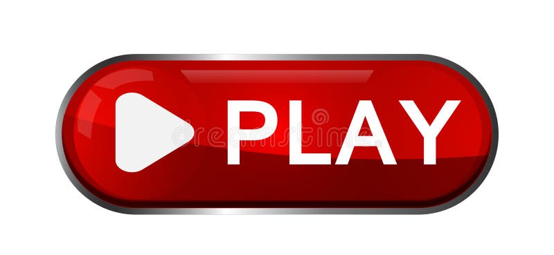 Spielknopfikonenzeichen-Elementlogo in der roten Farbe auf weißem Hintergrund lizenzfreie abbildung