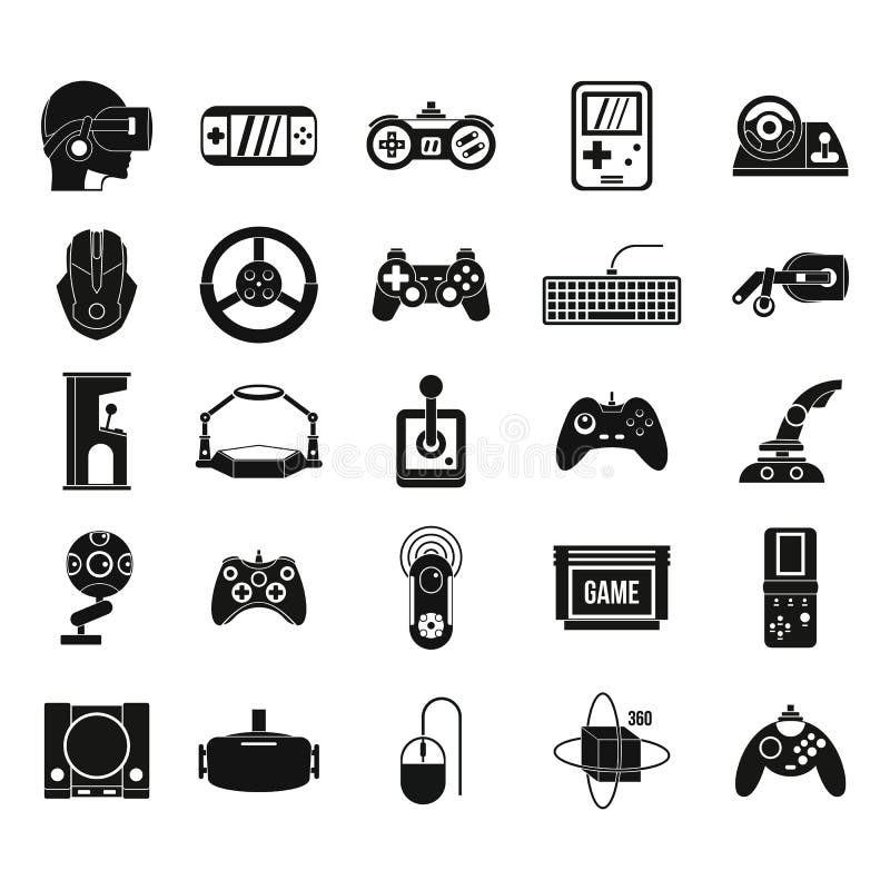 Spielkonsolen-Ikonensatz, einfache Art vektor abbildung Spielkonsolen-Ikonensatz, einfache Art vektor abbildung