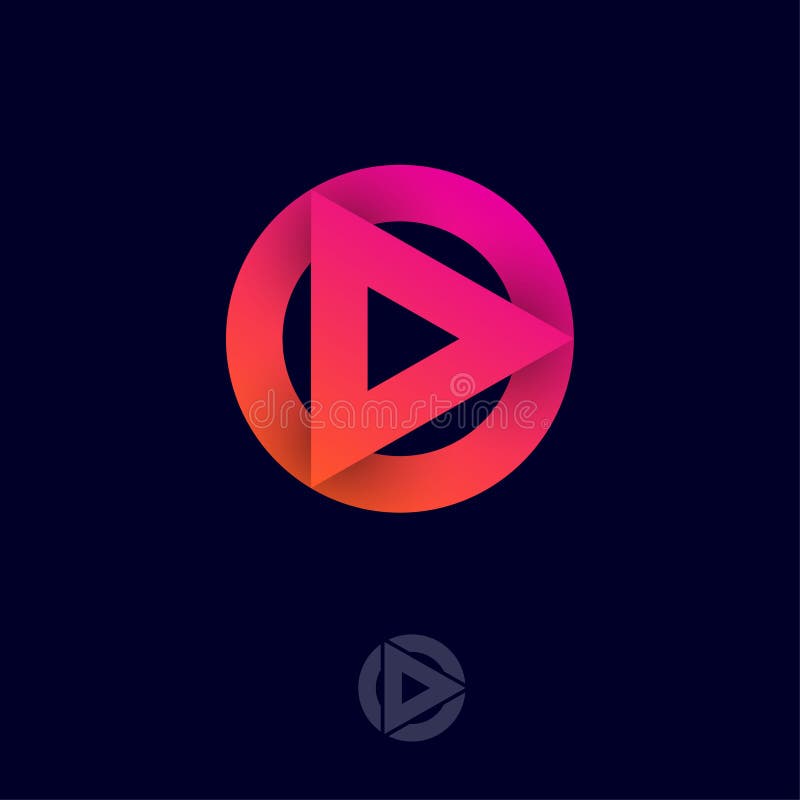 Spiellogo Spielsymbol Dreieck Und Kreis Mit Schatten Vektor Abbildung Illustration Von Punkte Medien 209189930