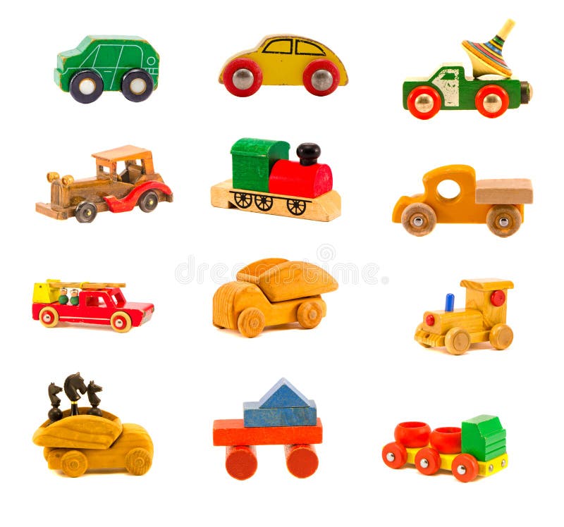 Spielt alter hölzerner bunter Auto-LKW der Sammlung Modell lizenzfreie stockfotografie Spielt alter hölzerner bunter Auto-LKW der Sammlung Modell lizenzfreie stockfotografie