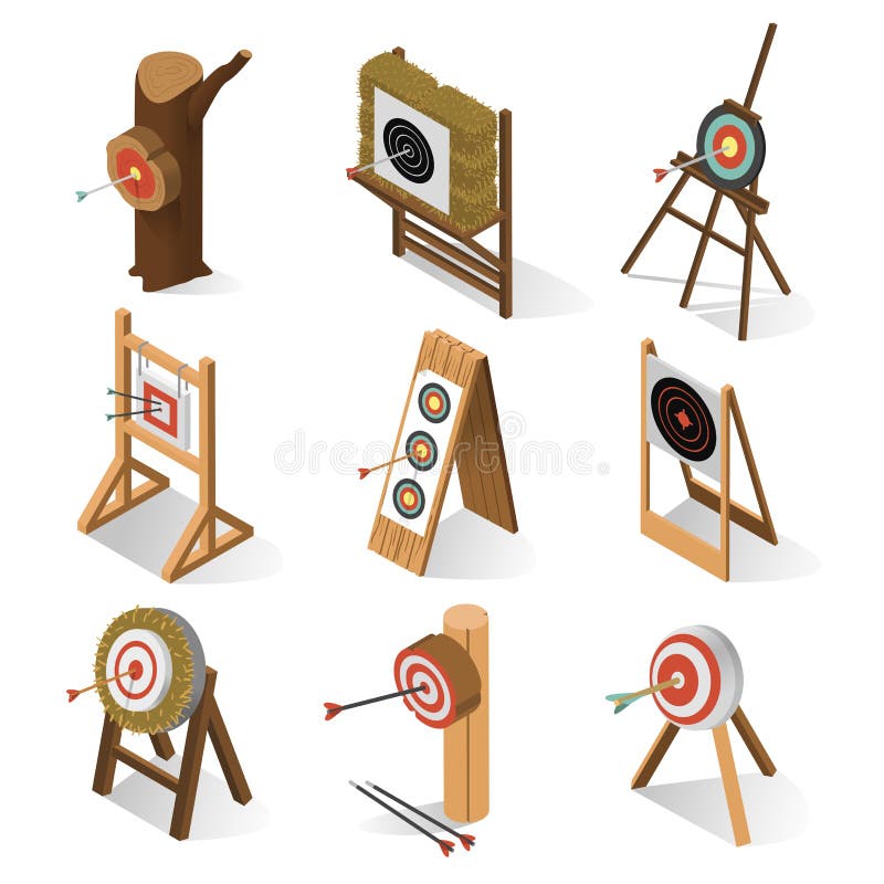 Spielziel isometrisch stock abbildung Spielziel isometrisch stock abbildung
