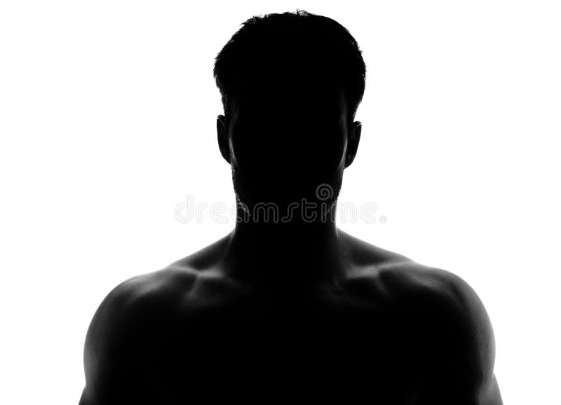 Spier silhouet van een jonge mens royalty-vrije stock afbeeldingen Spier silhouet van een jonge mens royalty-vrije stock afbeeldingen