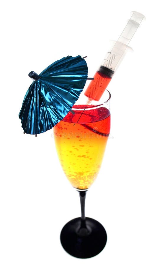 Spiked Cocktail With Umbrella Stock Photo Image of background, health