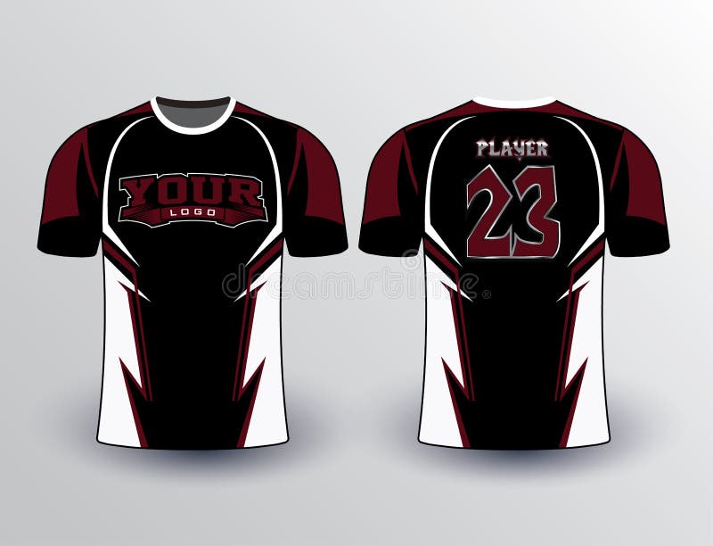 Dark Color Combination Jersey Mockup for All Sports Stock Vector ...