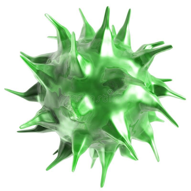 Free Spiky Green Jello Looking Spore / Microbe / Bacteria Royalty Free Stock Photo - 39758585