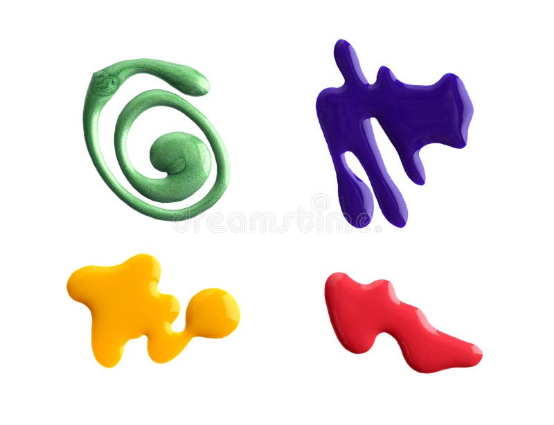 Spilled nail polish samples stock images