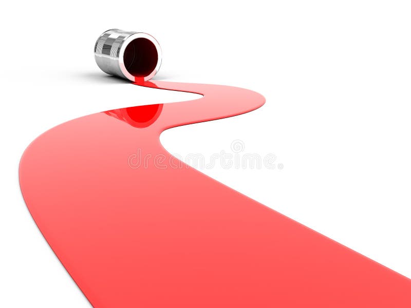 Spilled red paint