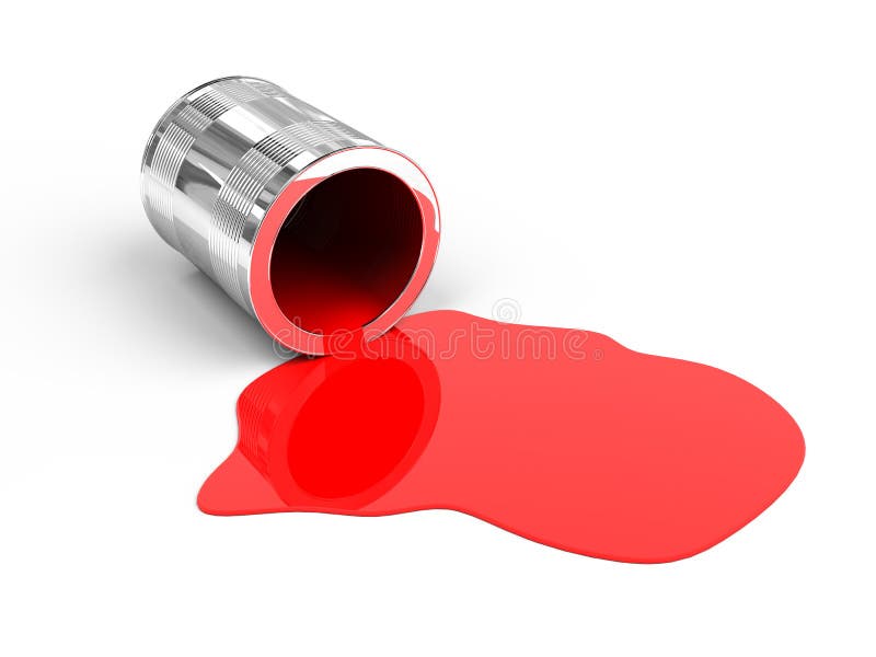 Spilled red paint