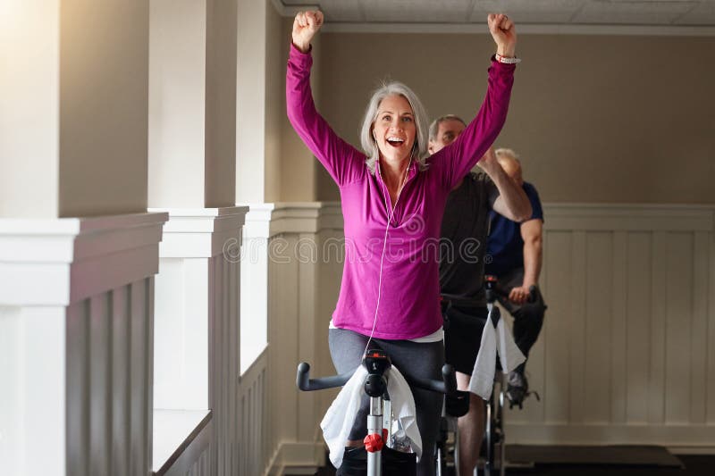 Spin Cycle Towards Your Goals. a Group of Seniors Having a Spinning